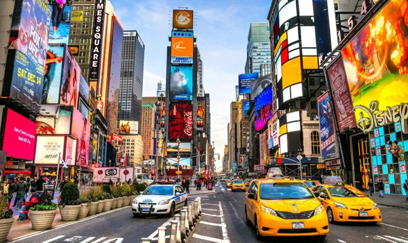 Colorful streets of Chinatown and Little Italy in New York City