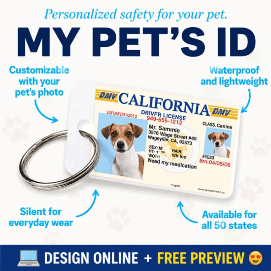 My Pet DMV custom pet ID cards