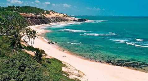 Cliffs and beach at Pipa, Rio Grande do Norte
